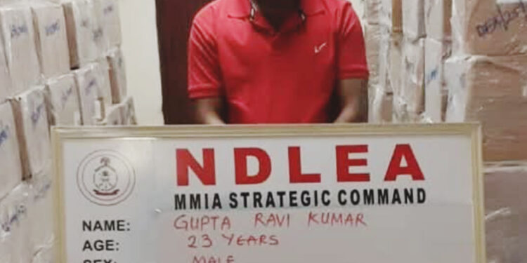 Hukumar NDLEA Ta Kama Ɗan Indiya Da Muggan Ƙwayoyi Na Naira Biliyan 3.9